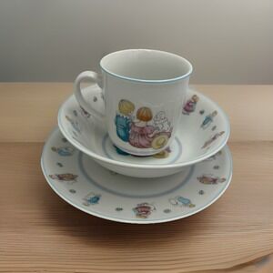 Baby Dior (Christian Dior) 'Les Enfants' Fine China Plate Bowl And Mug Set Of 3‎